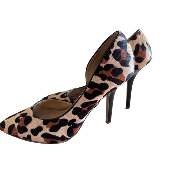 👗 2/$30 👗 Leopard Print Calf Hair Heels sz 6.5, 4" Heel - Picture 4 of 8